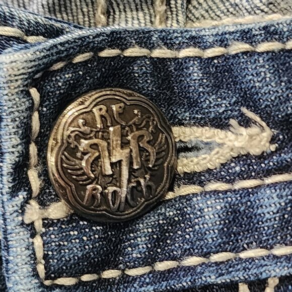 Women's Rerock EXPRESS Barely Boot Y2K Flare Western Low Rise Jeans NWOT Sz 12R - Picture 13 of 13